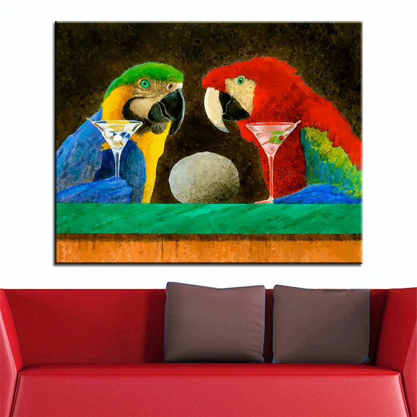 

Large size Printing Oil Painting two birds with stone Wall painting Steampunk Wall Art Picture For Living Room painting No Frame