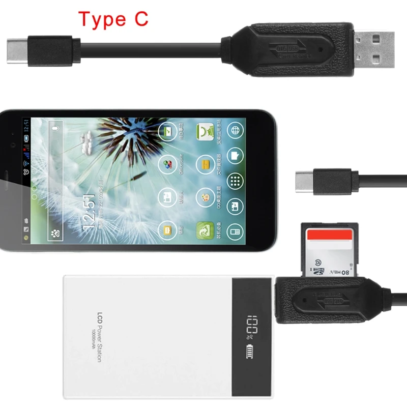 OOTDTY 3 в 1 Тип C USB SD TF Micro кардридер Переходный кабель передачи данных для S8 Note8 G6 G5