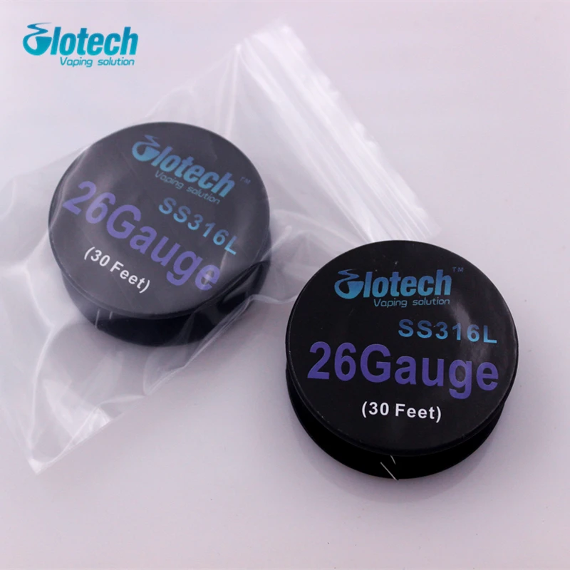 Glotech 10m/roll SS316L Wire heating wires for electronic hookah RDA RBA RTA Atomizer Pre-built Coil Wires DIY vaporizer | Электроника