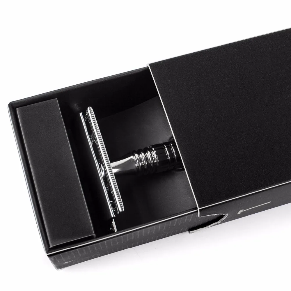 Qshave короткая ручка Классическая Безопасная бритва с двойными краями Мужская для