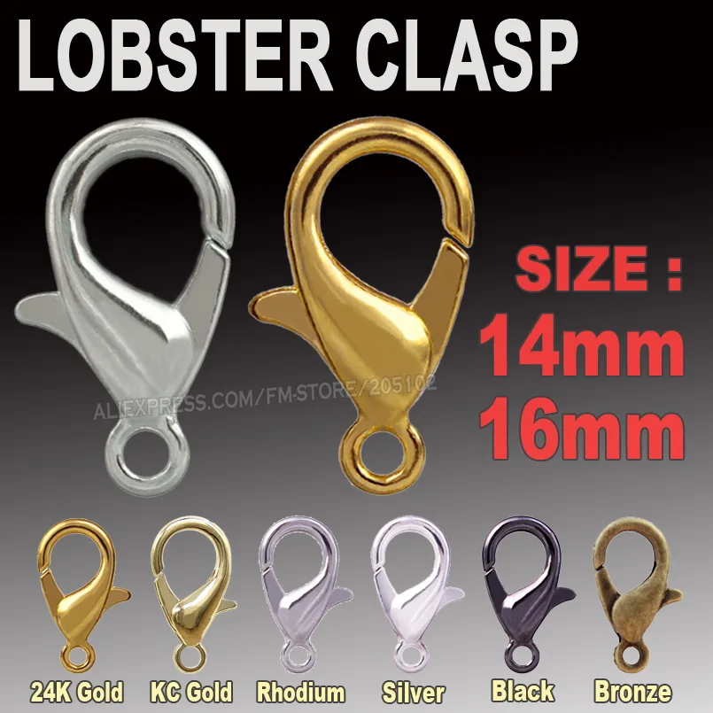 14 мм 16 карабины-карабины золотистого и серебряного цвета из родиевой бронзы