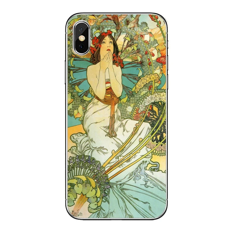 Чехол с постером ALPHONSE MUCHA для телефона Samsung Galaxy S10 S9 S8 S7 S6 edge Plus Lite S5 S4 Note 9 8 5 4 мягкий