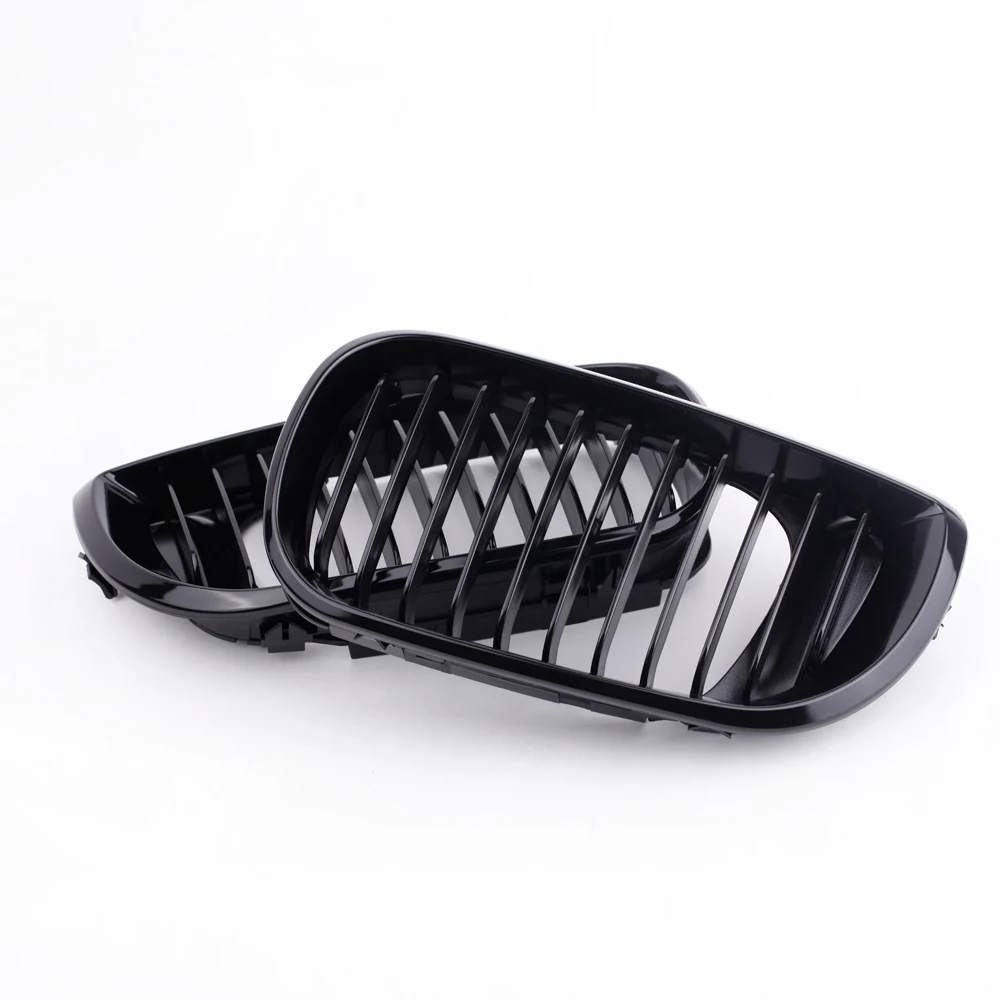 Автомобильные аксессуары 2 шт Автомобильный передний гриль Глянец черная почка