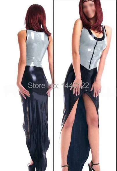 Летнее платье сексуальное облегающее латексное фетиш резиновые костюмы Vestidos