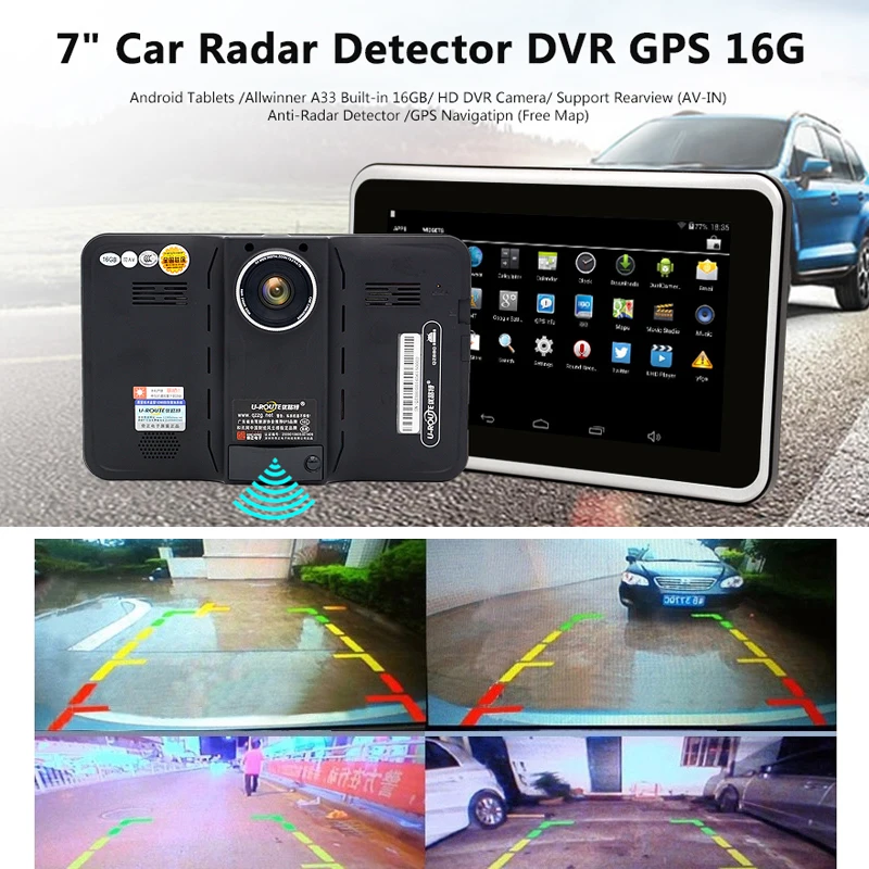7 дюймов Android Автомобильный ВИДЕОРЕГИСТРАТОР Камера Full HD 1080 P с GPS навигация Европе