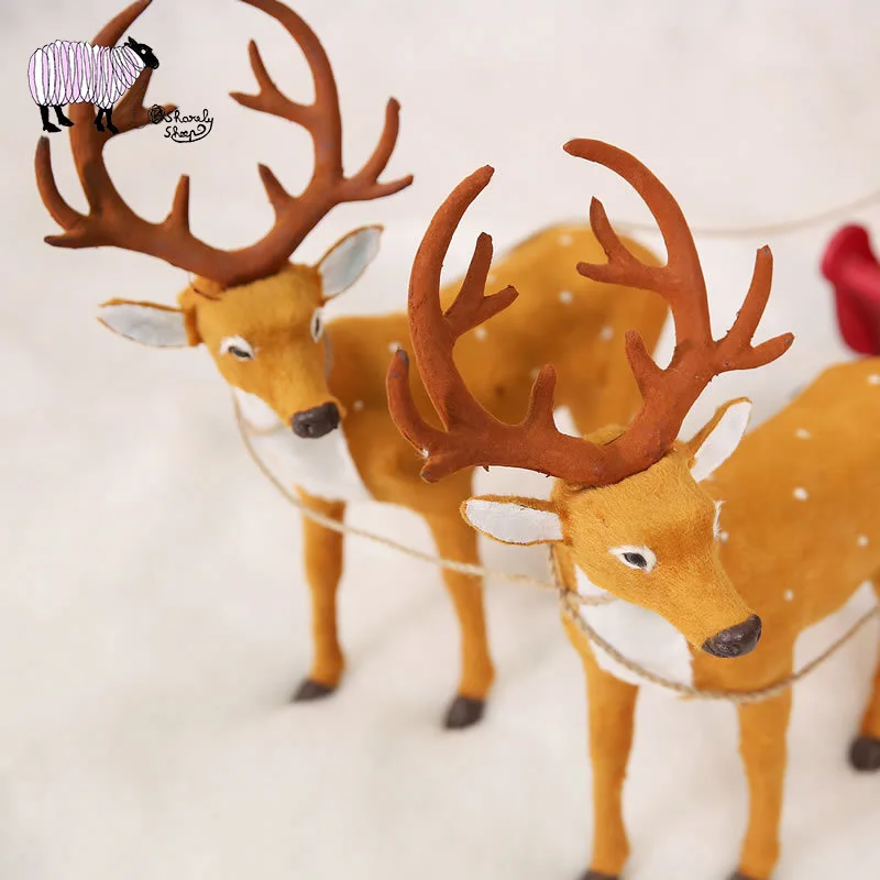 Newborn Baby Christmas Theme Photography Props Wooden Sled Car Deer Set Xmas Tree Photo Shoot fotografia Accessories | Детская одежда и