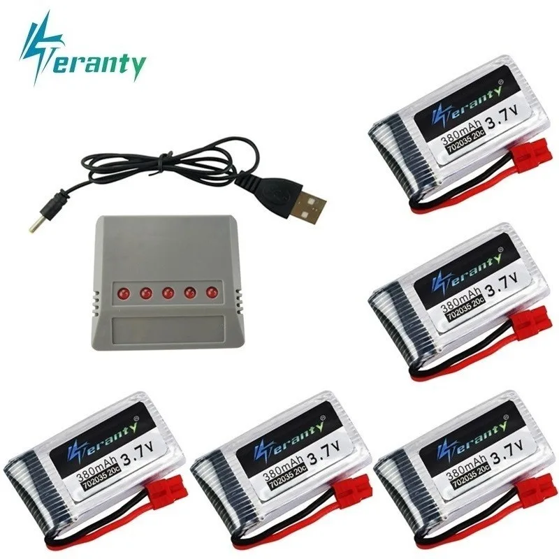 

3.7V 380mah Lipo Battery and ( 5 in 1 ) Charger For SYMA X5A-1 X15 X15C X15W Spare Parts 3.7v RC Drone Battery For SYMA