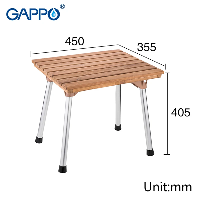 GAPPO сидения для душа складной стул твердой древесины сиденье скамейка ванная