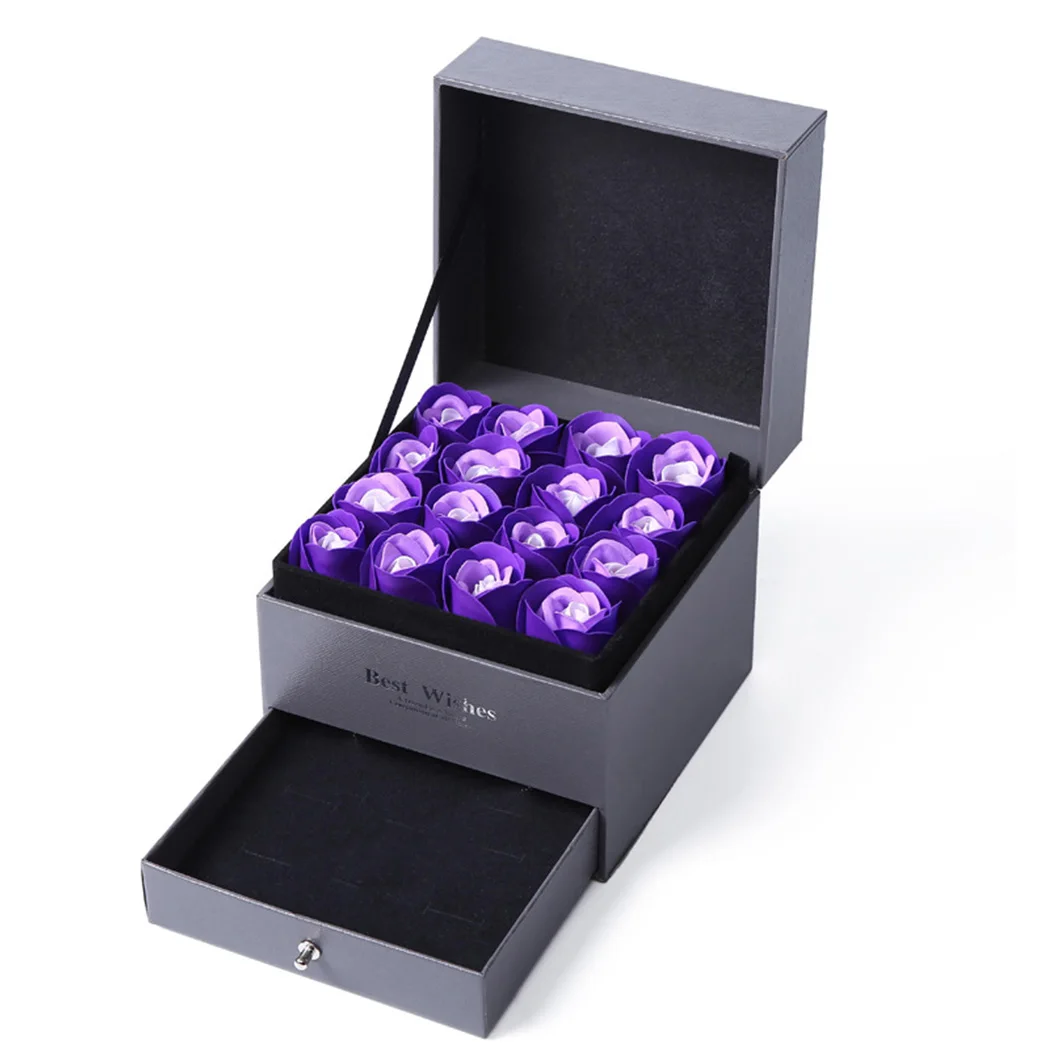 Purple 3 цвета красивое мыло роза романтическое мыло цветок декоративная искусственная Роза на Рождество День Святого Валентина День Матери - Цвет: Purple