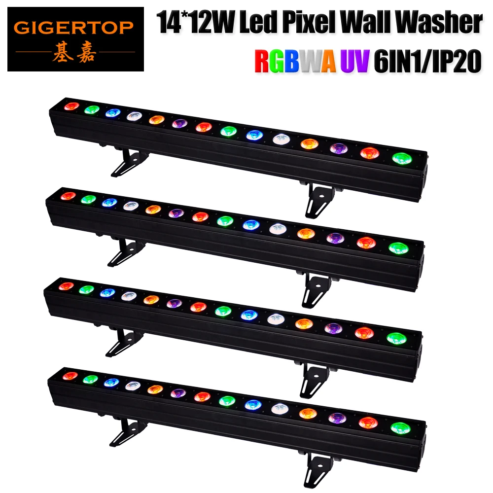 

Freeshipping 4 Unit 14 x 12W RGBWAUV 6in1 Pixel Led Bar Light IP20 Non-waterproof Fan Cooling Building Program Speed Adjustable