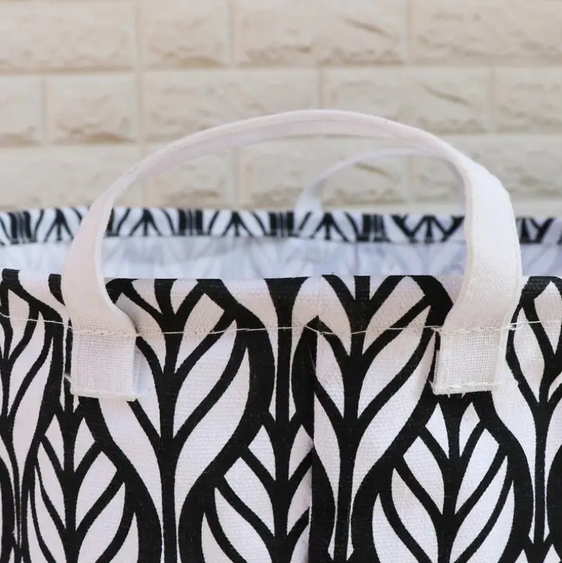 

New Leaves waterproof Laundry Hamper Clothes Storage Basket Home decoration Foldable storage barrel kids toy organizer bucket