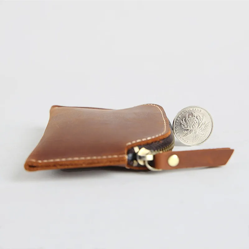 Кошелек для монет из 100% натуральной кожи винтажный маленький кошелек с застежкой