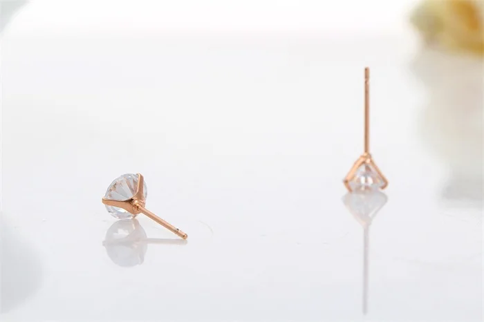 Женские серьги гвоздики с фианитами 6 мм|crystal stud earrings|stud earringsstud earrings for women |