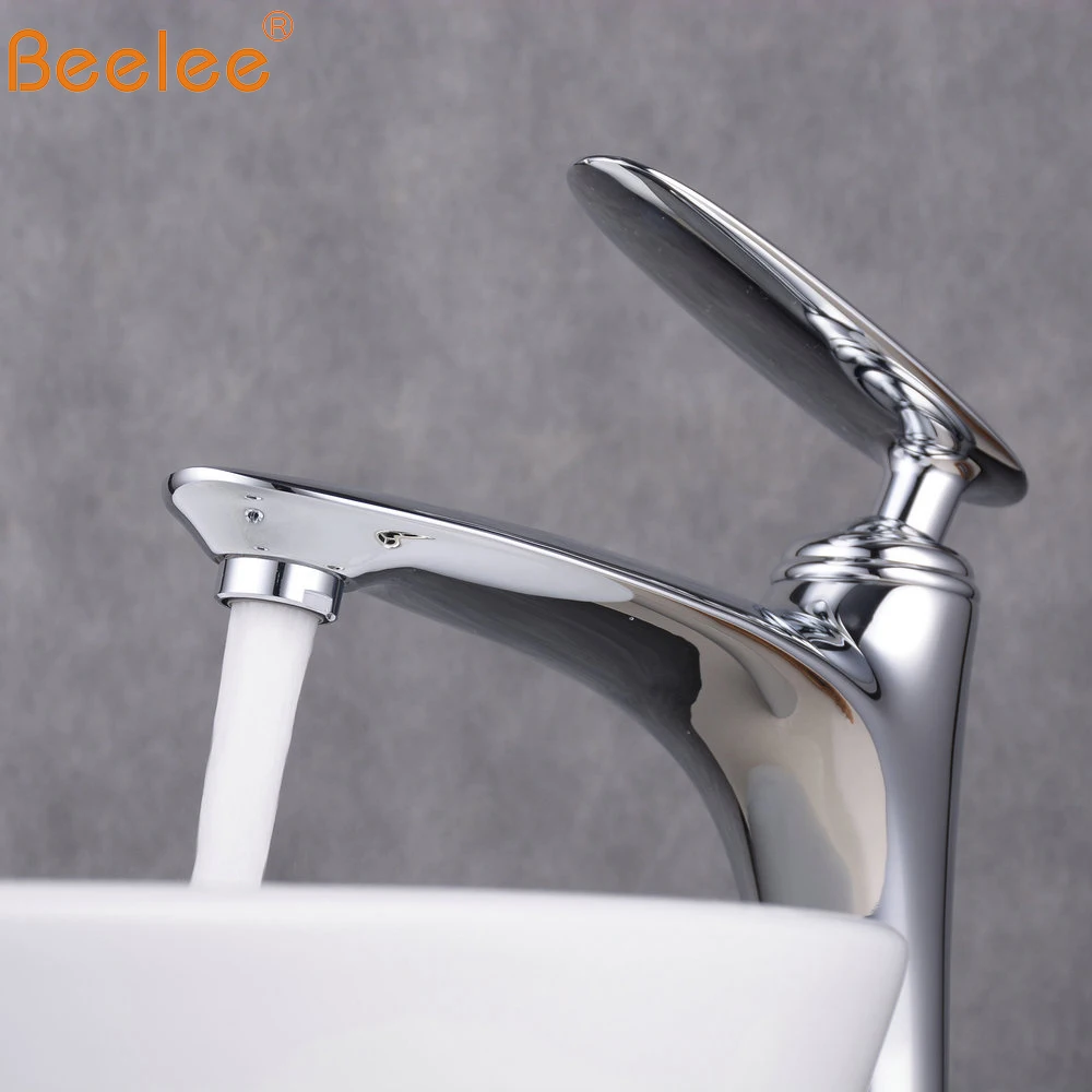 

Beelee Chrome Bathroom Taps Mixer Single Handle Single Hole Basin Faucet Counter Top Sink Faucet Mono Basin Mixer Tap BL9026H