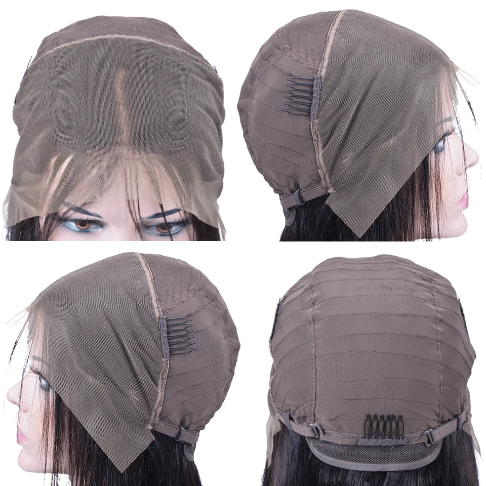 Парики из натуральных волос на кружеве для женщин черные бразильские волосы remy