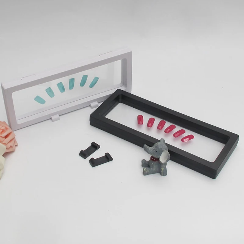 BlueZoo New Arrival Mini Rectangle Nails Color Card Display Frame for Art Black Panel Nail Board |