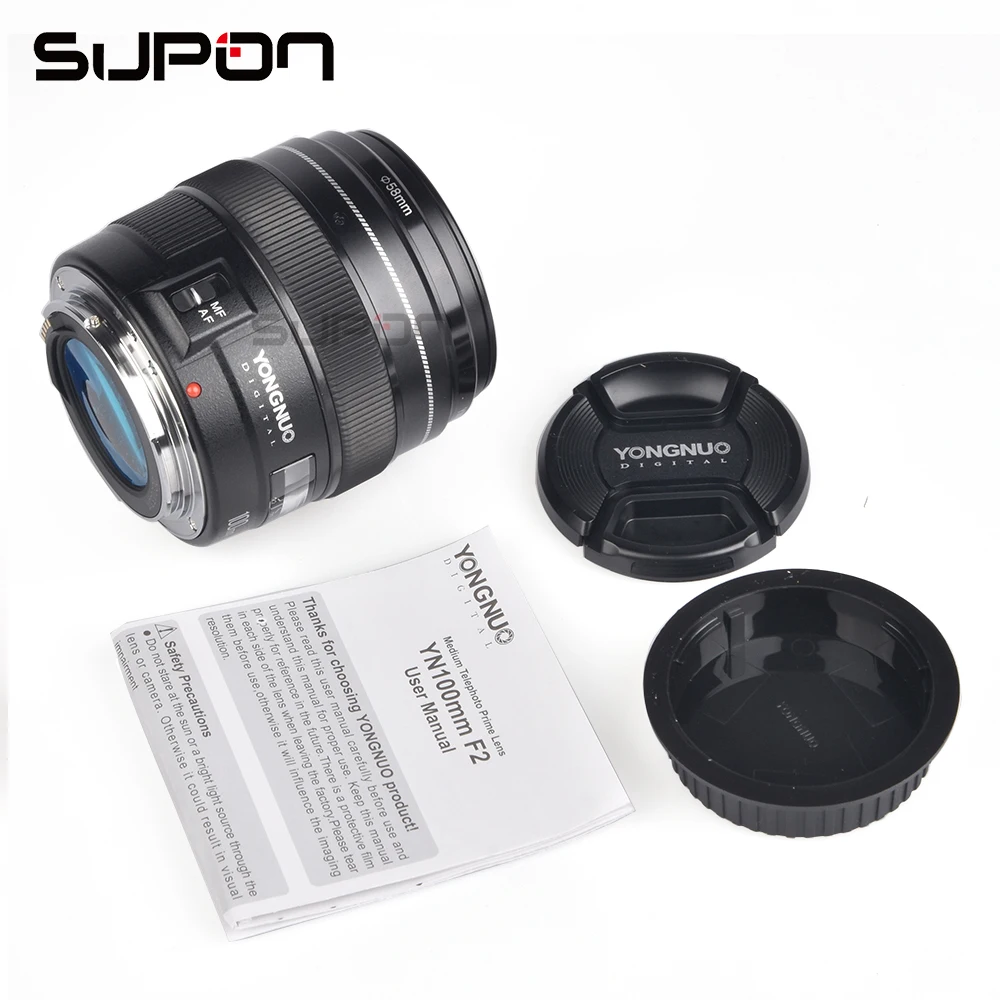 Новый Средний телеобъектив Yongnuo YN100mm F2 для Canon EOS Rebel Camera AF MF|prime lens|lens for canonlens canon eos |