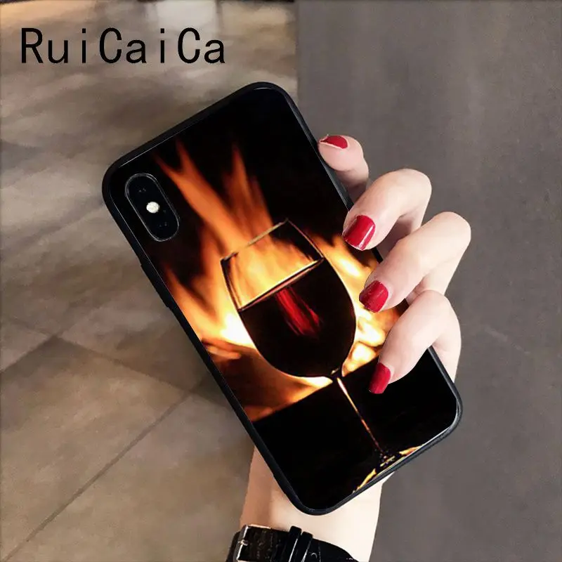 RuiCaiCa на бокале для вина в Париже красная бутылка бокал мягкий черный чехол