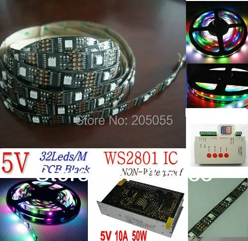Светодиодная лента WS2801 магического цвета с цифровым адресом 32 светодиода/м
