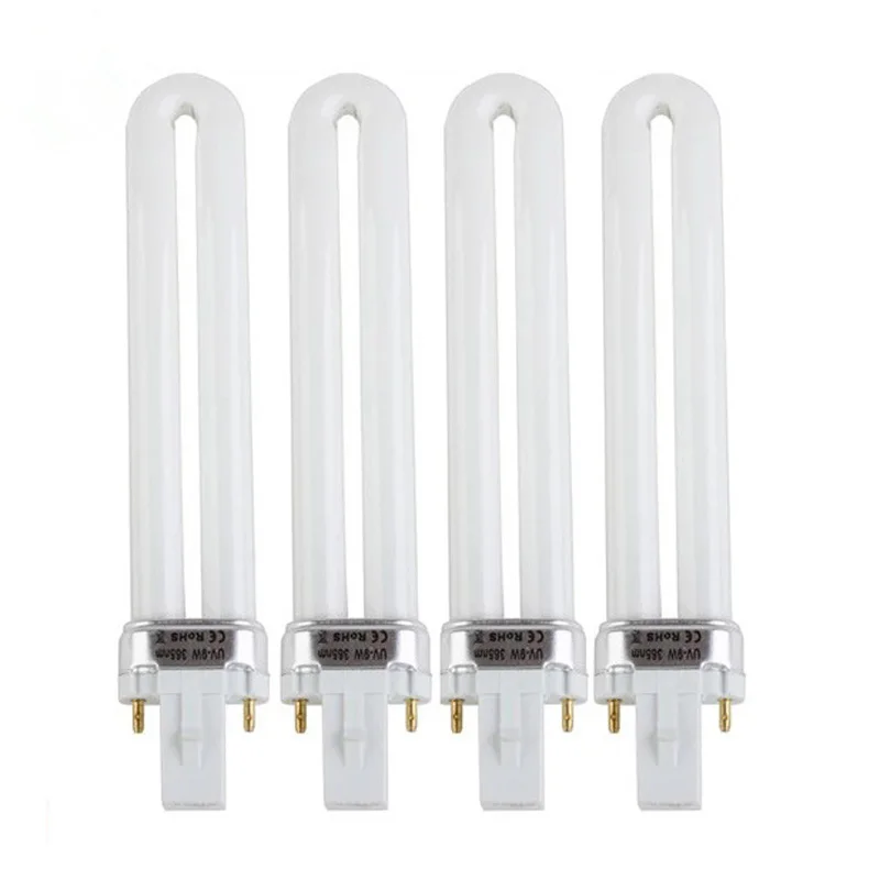 4Pcs 9W Professional Curing UV Gel Lamp Nail Art Dryer Tube Lighting | Красота и здоровье