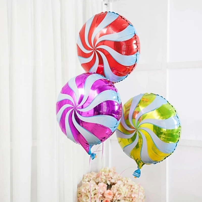 

10pcs/lot Colorful Candy Foil Balloons 18 Inch Round Lollipop Aluminum Balloon Wedding Birthday Baby Party Decoration Kids Toys