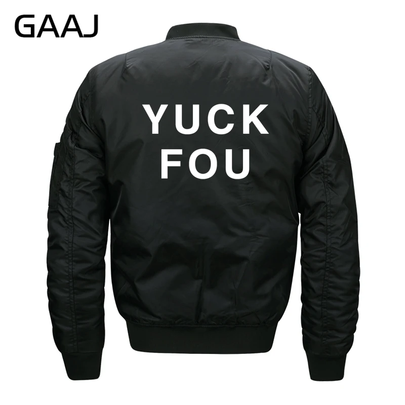 Мужская куртка с буквенным принтом GAAJ теплая бейсбольная YUCK Fou повседневная