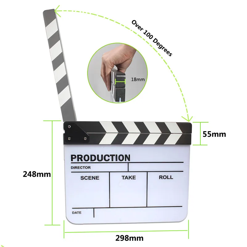 Фото Видео Студия акриловые Хлопушка английский черный и белый Clapperboard