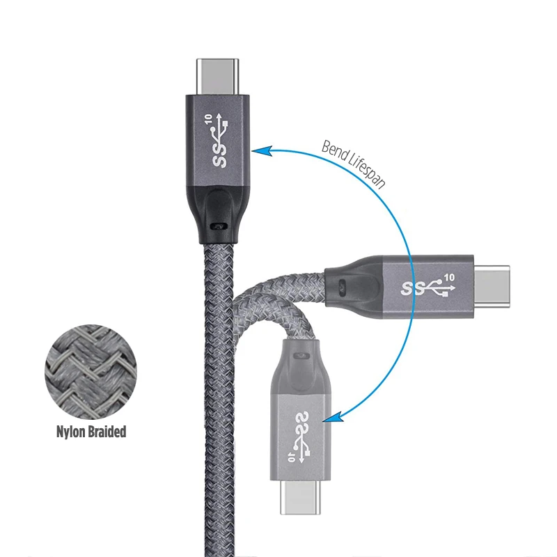 Кабель STOD USB 3,1 Gen 2 type C к USB C PD 100 Вт Быстрая зарядка 5A супер данные для Macbook huawei samsung Mi hp USB-C шнур зарядного устройства