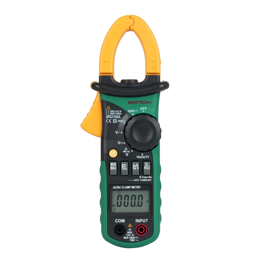 MASTECH MS2108A Профессиональный 4 000 точки переменного тока DC Клещи Цифровой мультиметр