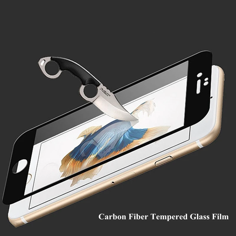 3D углеродное волокно закаленное стекло Защита экрана для iphone 7 8 plus прозрачная