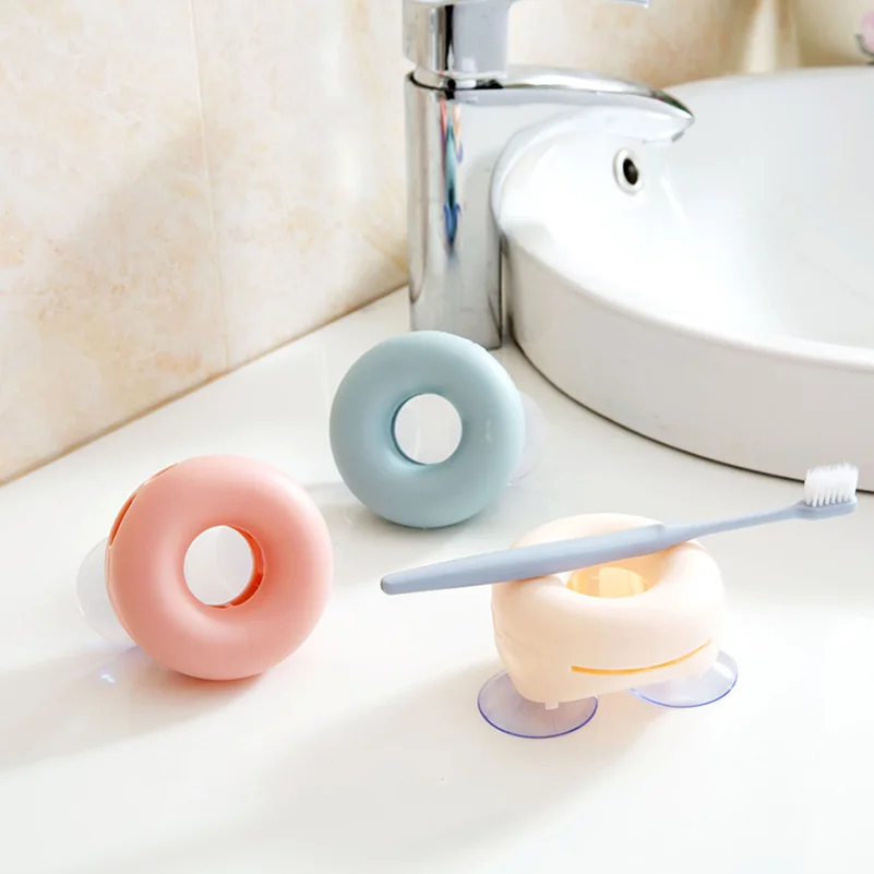 Держатель для зубных щёток на присоске 4 отверстия|Держатели щеток и пасты| |