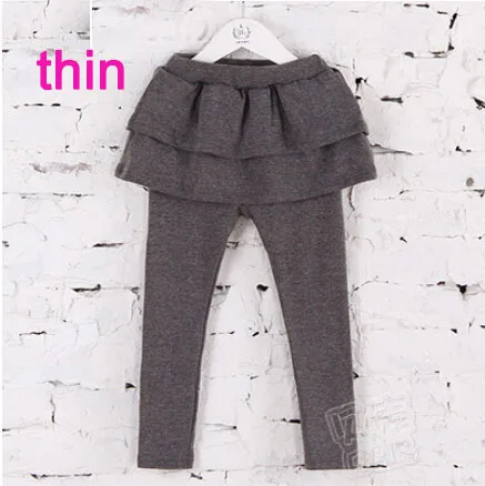 thin dark gray Новинка Осень и зима дети все-матч Торт Одежда для девочек ребенок леггинсы юбка брюки длинные брюки - Цвет: thin dark gray
