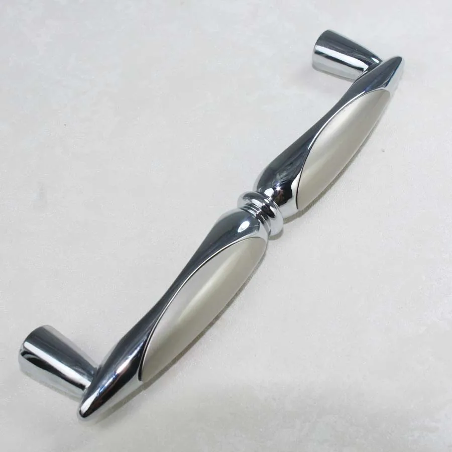 128 мм модные блестящие Серебристые ручки для дверей кухонного шкафа 5 дюймов