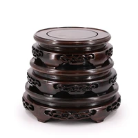 ebony carved base pierced vase base brackets stones teapots bonsai flower pots incense burner buddha mahogany circular base