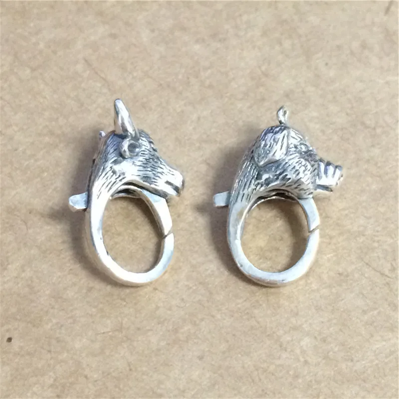 Женская серебряная застежка-карабин в виде животного китайская фотография