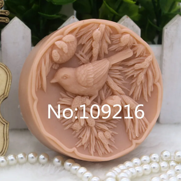 Новый продукт! 1 шт. птица с веткой сосны (zx280) Пищевая силиконовая форма для мыла