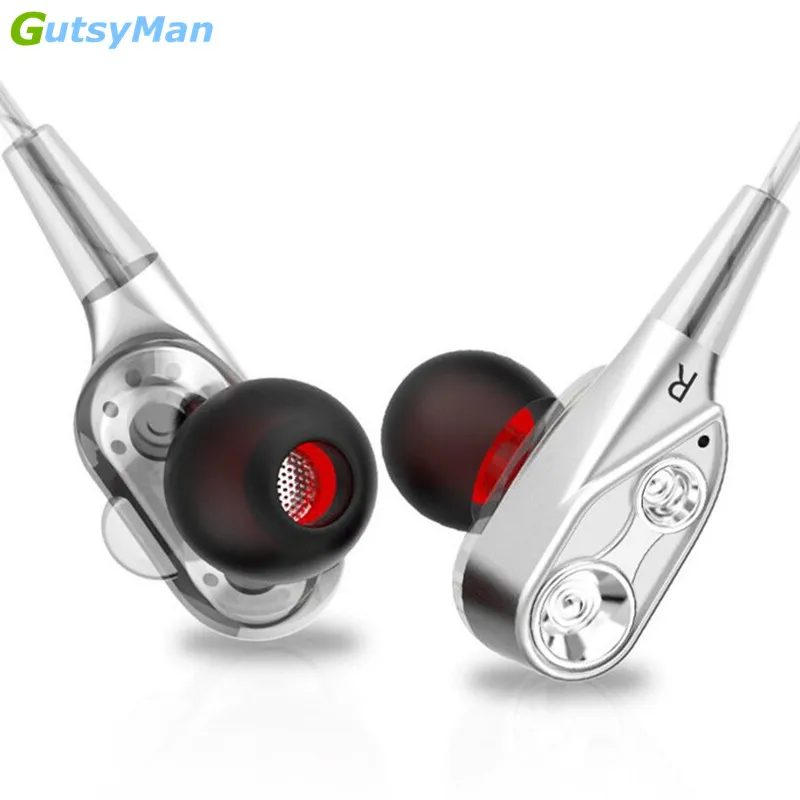 GutsyMan GM21 Pro Двойной Динамический драйвер профессиональный в ухо Спорт HIFI наушники