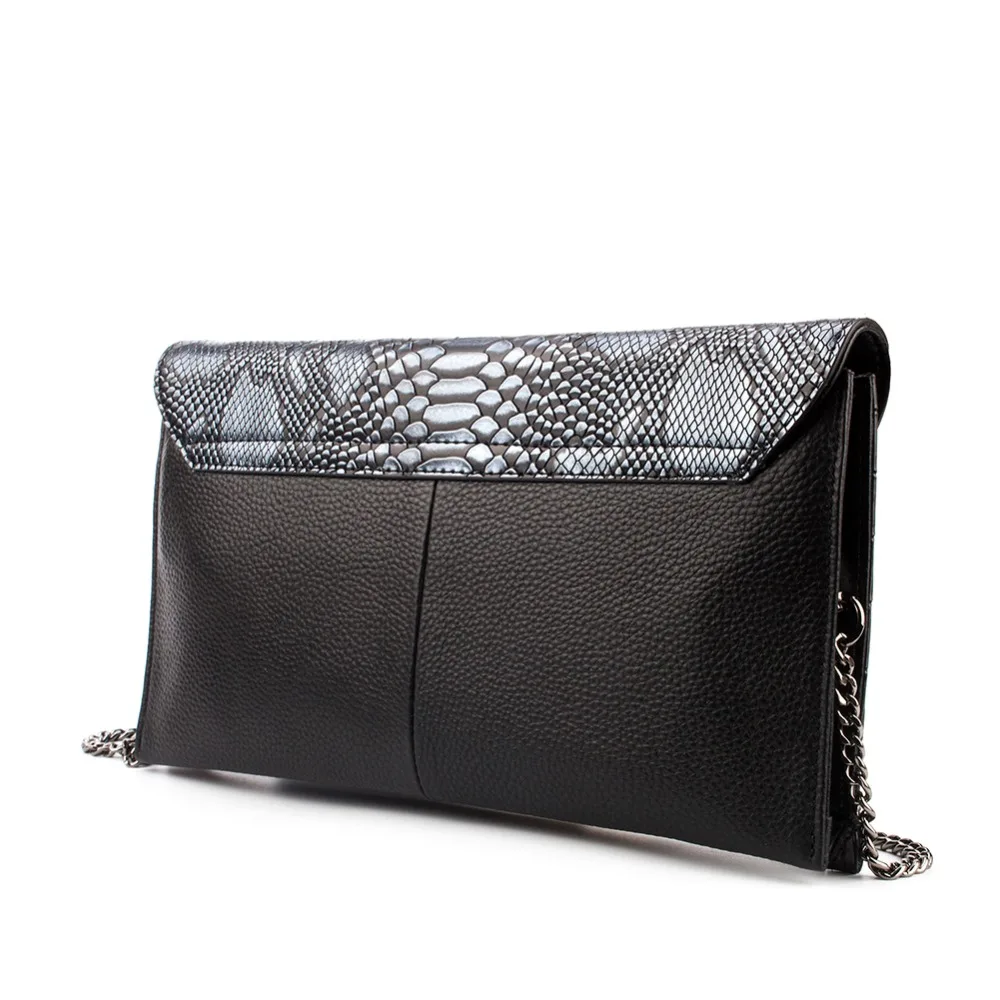 Сумка на плечо из натуральной кожи женская сумка клатч змеиной 2 отделения|wristlet
