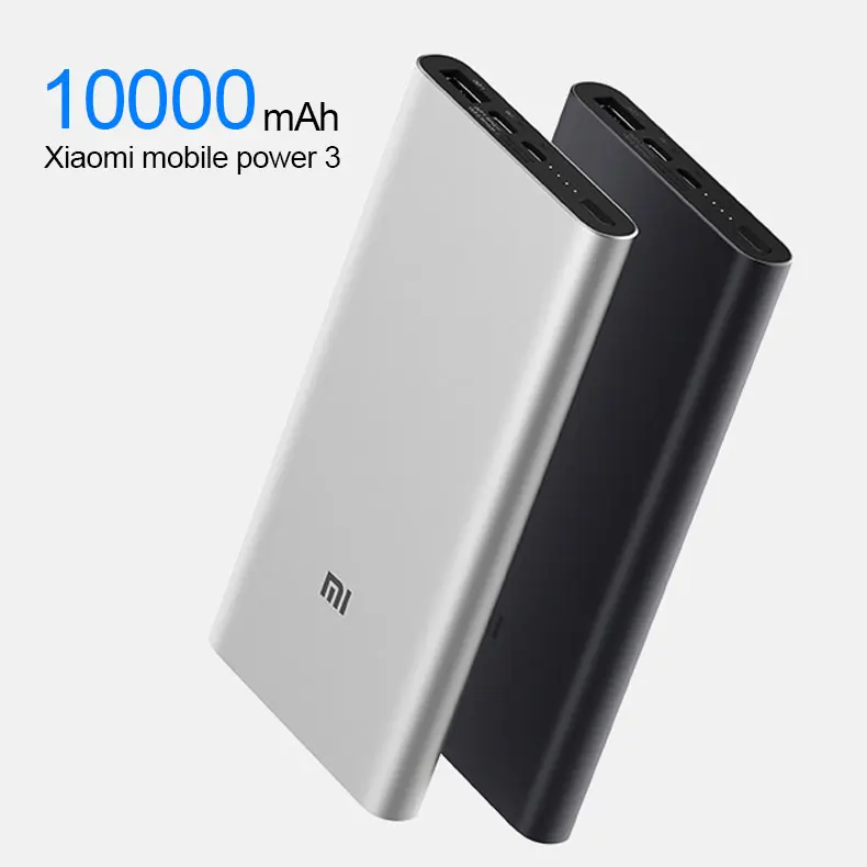 New Xiaomi Mi 10000mAh Power Bank 3 Two-way Quick Charge USB-C Dual Input Dual Output PLM12ZM 10000 mAh Extenal Battery
