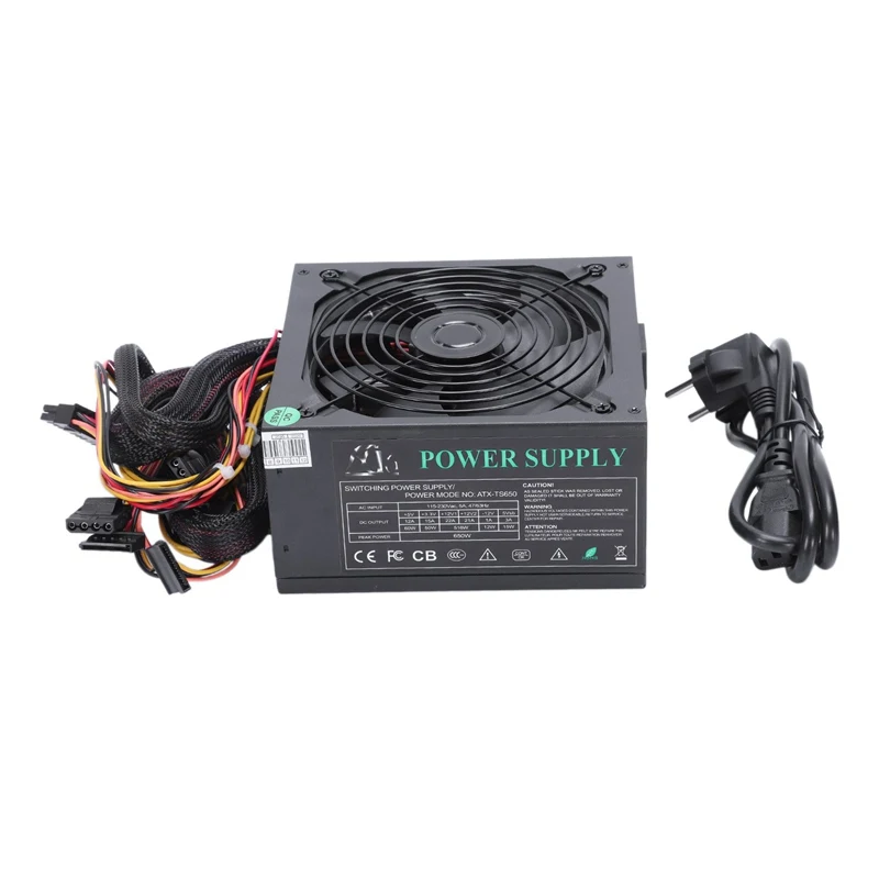 200-260 в макс. 650 Вт блок питания Psu Pfc 14 см тихий вентилятор 24Pin 12 ПК компьютер Sata