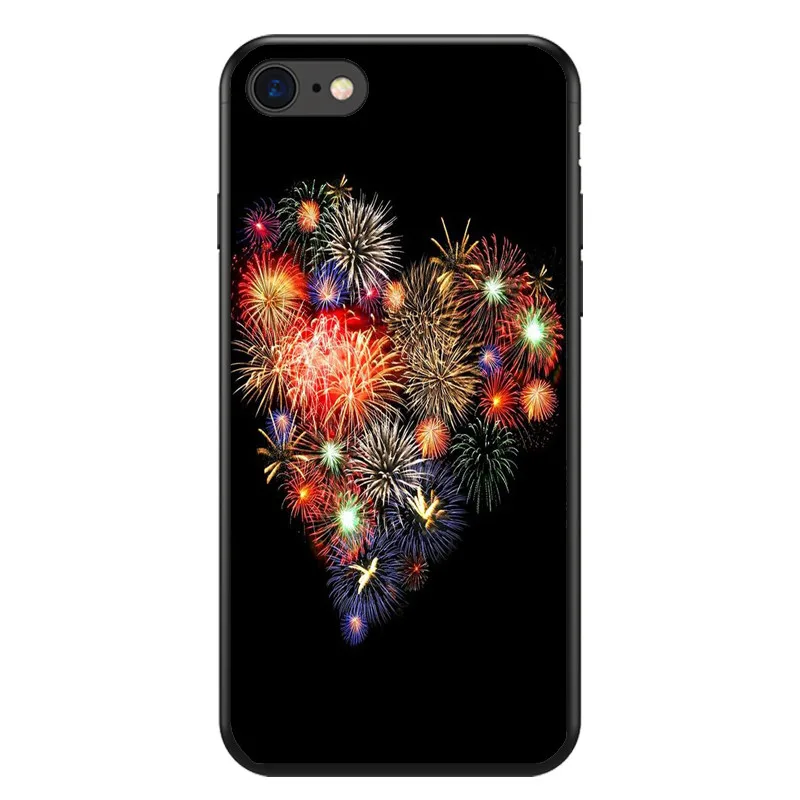 Fuegos artificiales flores bancas patrones encantadora Мягкий Силиконовый ТПУ чехол для телефона iPhone 8 7 6 S