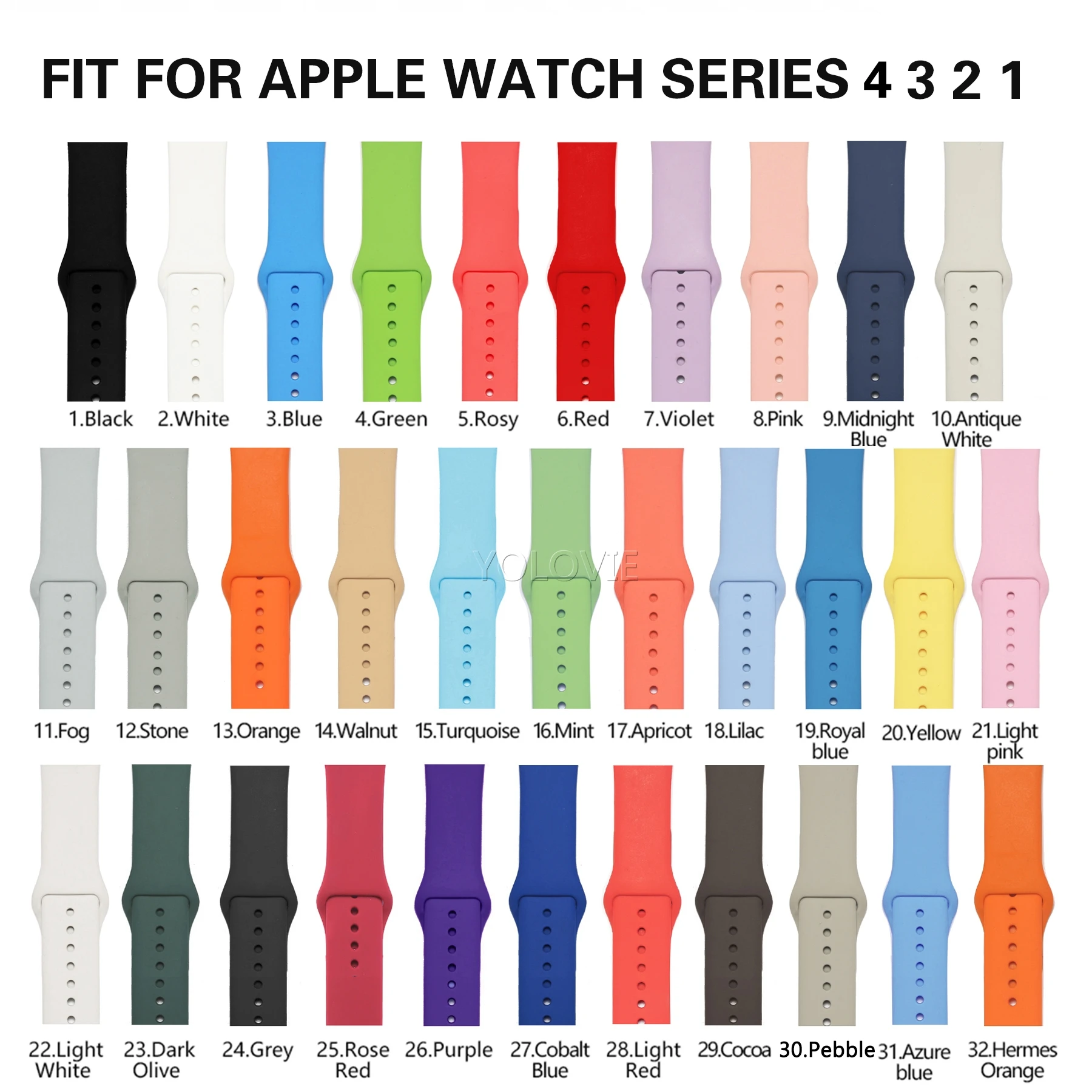 Ремешок силиконовый для Apple Watch Band 42 мм 38 спортивный браслет iWatch Bands 40 44 4 3 2