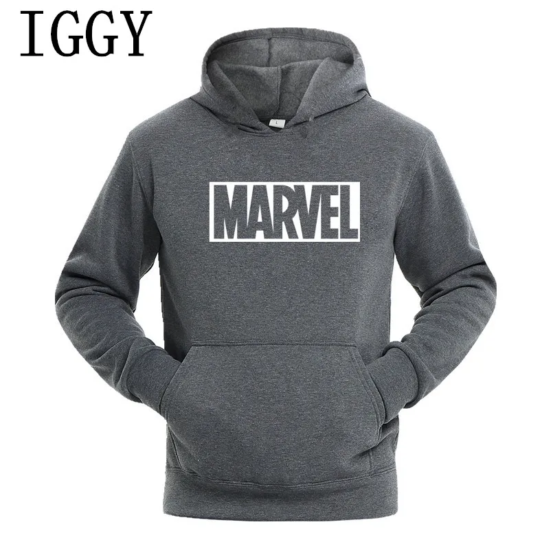IGGY с новым буквенным кофты капюшоном &quotMarvel&quot для мужчин из хлопка высокого