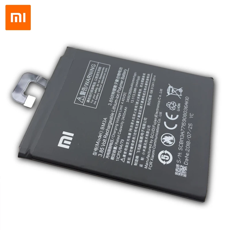 Xiao Mi оригинальный BM3A запасная батарея для Xiaomi Note 3 мобильного телефона 3300 мАч