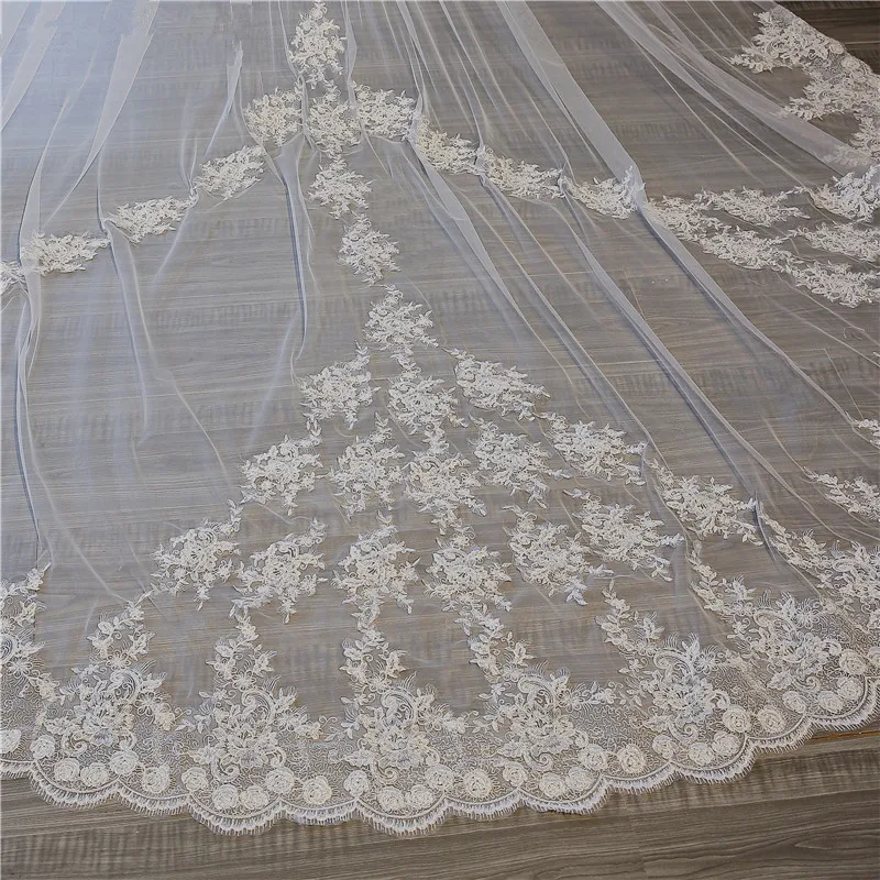 

Bridal Veil Long 3 Meter White Ivory Cathedral Wedding Veils Long Lace Edge Bridal Veil with Comb Wedding Accessories Bride