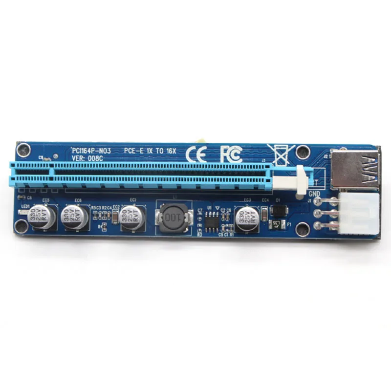 1/6/12 шт. PCI E Riser Card 1X to 16X USB 3 0 VER 008C 008S 009S Mining Extender Board HSJ 19| |