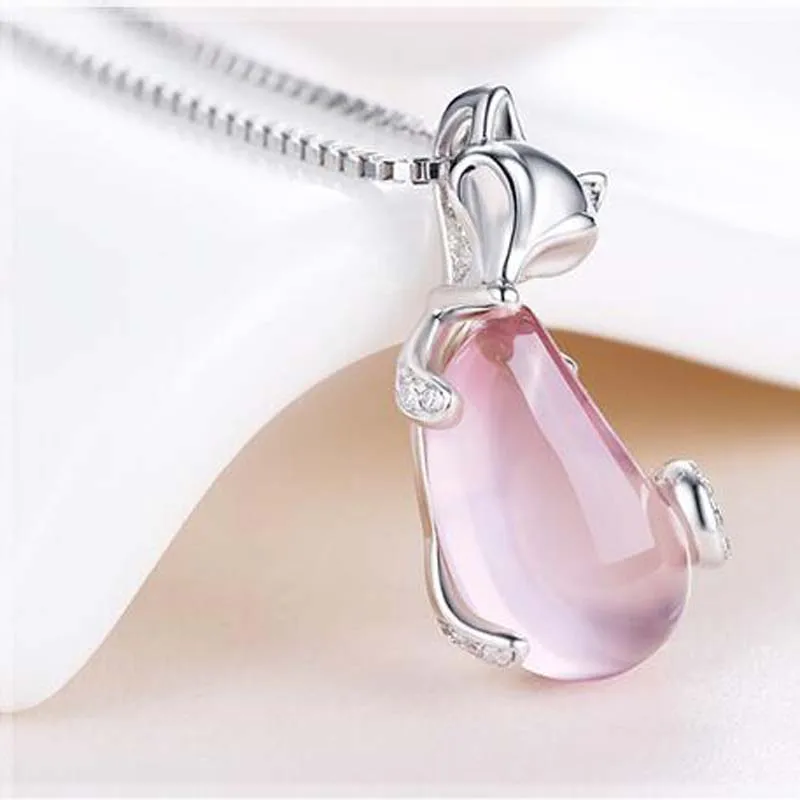 Женское ожерелье с подвеской из розового опала цвета золота|Ожерелья подвеской| |