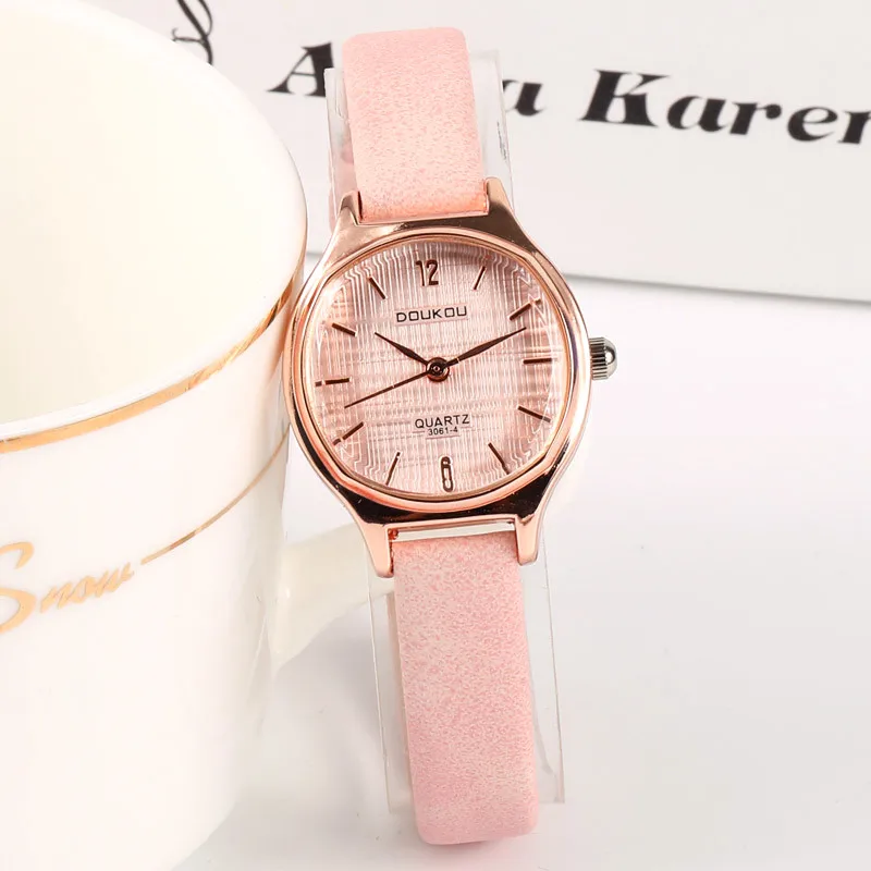 Женские мини-часы розовое золото с мелким циферблатом модные в простом стиле под