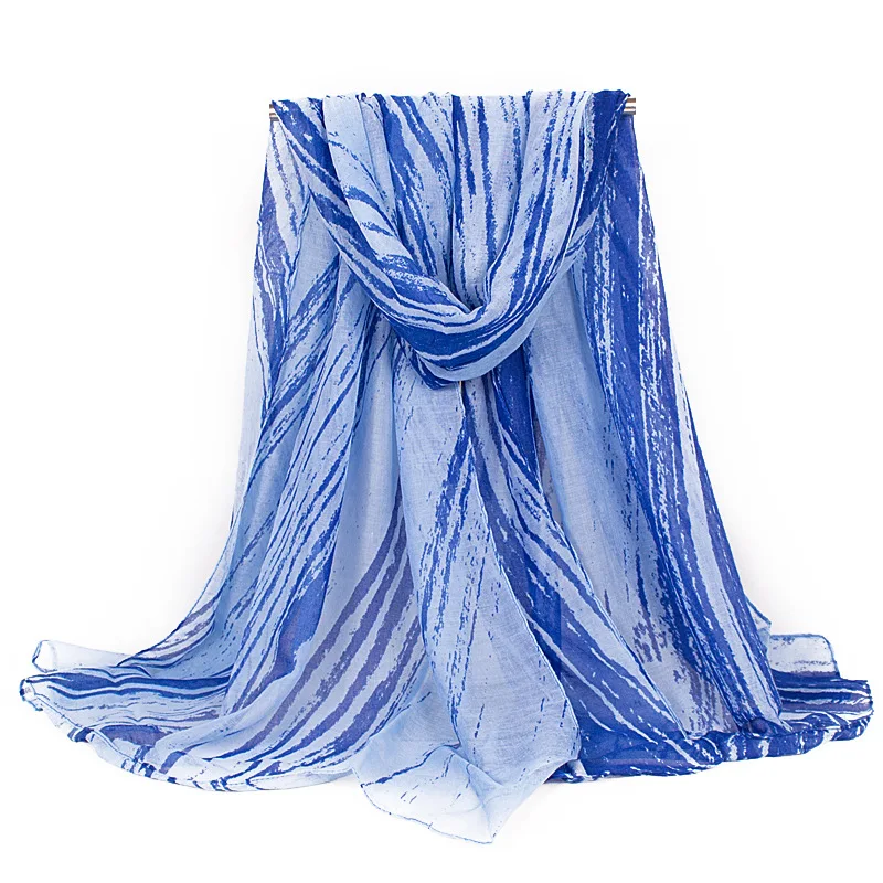 

New Fashion Lightweight Print Polyester Women Scarf Long Large Warm Soft Beach Shawl And Warps Blue Pink Orange 180*110 cm