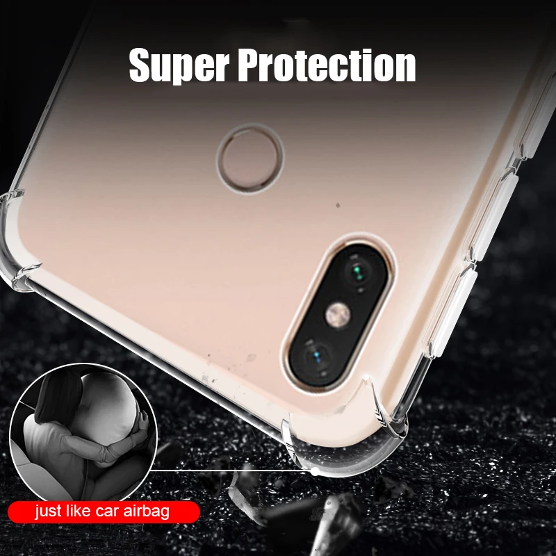 Air Cushion Shockproof Soft TPU Case Xiaomi Redmi Note 7 Pro Crystal Clear Airbags Anti-knock Back Cover Note7 |